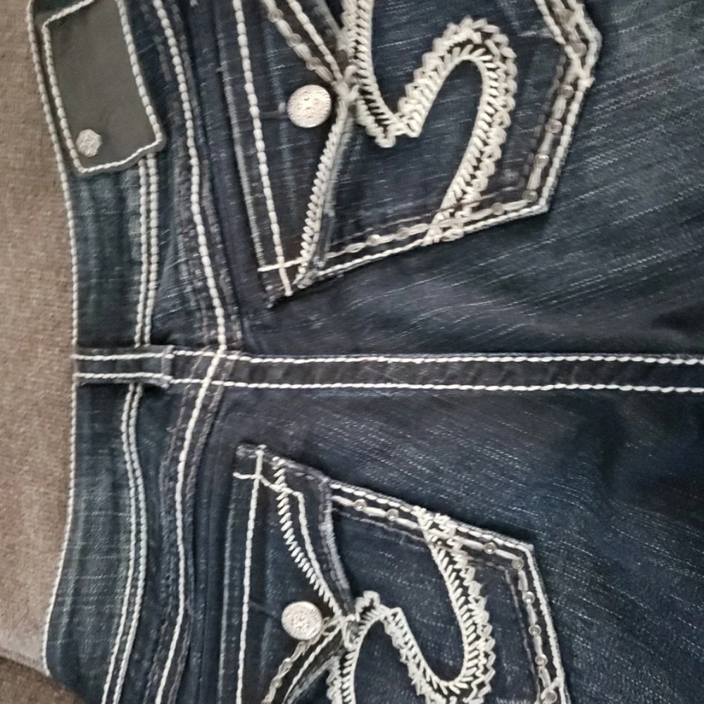 Silver Jeans Navy Boot Cut with Light Stitching